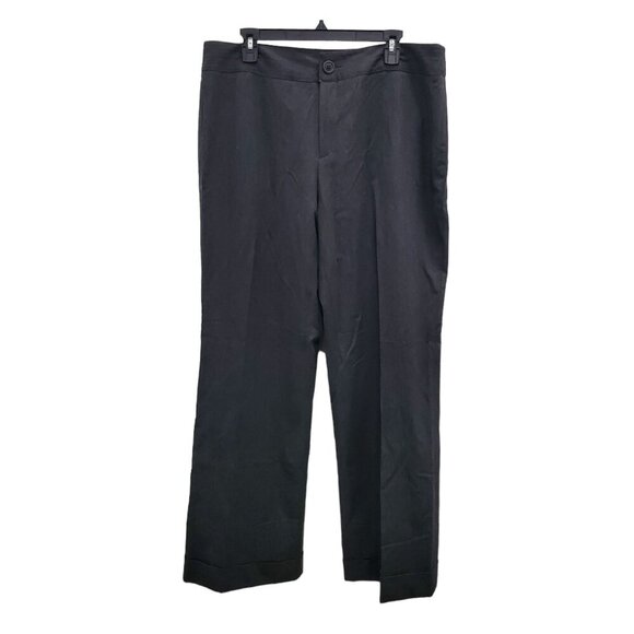Nine West Woman's Cyndi Gray Stretch Flat Front Dress‎ Pants Trousers Plus Sz 16 - Picture 1 of 7